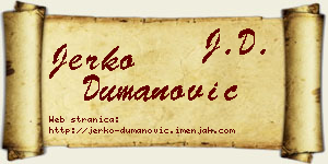 Jerko Dumanović vizit kartica